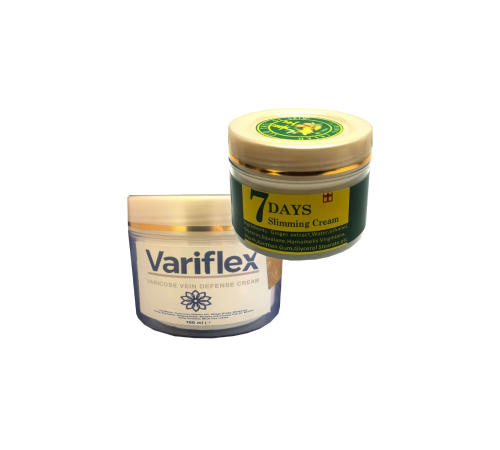 Variflex 100 ml Bacaklardaki Yoğun Varislerinize Krem + 7Days SlimingCream Fazla Yağlarınızı Yakmaya Krem