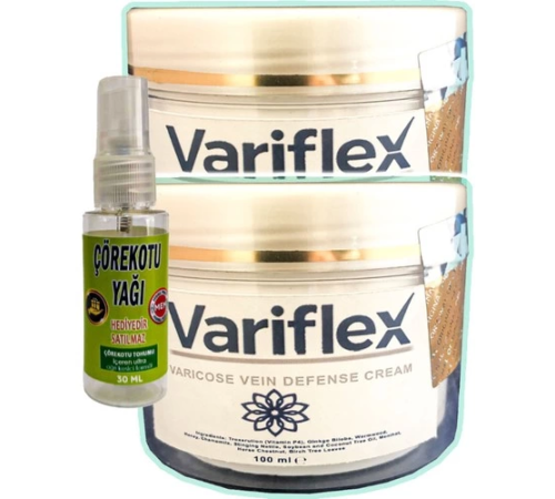 Variflex Bacak Bakımı Kremi 100 ml x 2 adet + Çörek Otu Yağı 30 ml Variflex Bacak Bakımı Kremi 100 ml x 2 adet + Çörek Otu Yağı 30 ml