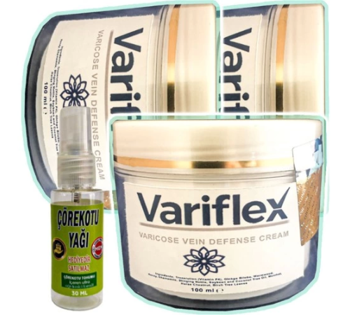Variflex Bacak Bakımı Kremi 100 ml x 3 adet + Çörek Otu Yağı 30 ml Variflex Bacak Bakımı Kremi 100 ml x 3 adet + Çörek Otu Yağı 30 ml