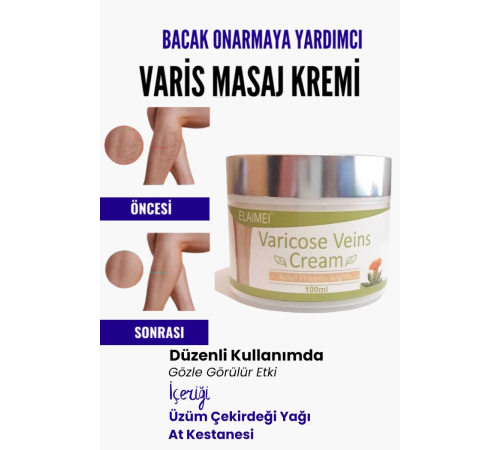 Var.is Bölgesi Için Bacak Onarmaya Yardımcı Ve Besleyici Varicose Masaj Kremi 100 ml Var.is Bölgesi Için Bacak Onarmaya Yardımcı Ve Besleyici Varicose Masaj Kremi 100 ml