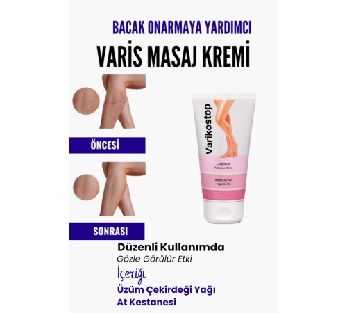 Var.is Bölgesi Için Bacak Onarmaya Yardımcı Ve Besleyici Varikostop Masaj Kremi 200 ml Var.is Bölgesi Için Bacak Onarmaya Yardımcı Ve Besleyici Varikostop Masaj Kremi 200 ml