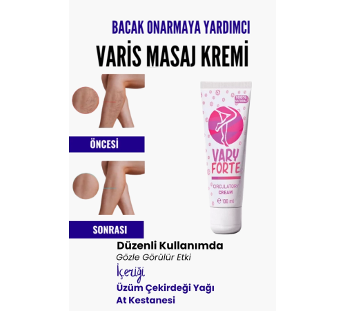 Var.is Bölgesi Için Bacak Onarmaya Yardımcı Besleyici Varyforte Masaj Kremi 100ml Var.is Bölgesi Için Bacak Onarmaya Yardımcı Besleyici Varyforte Masaj Kremi 100ml