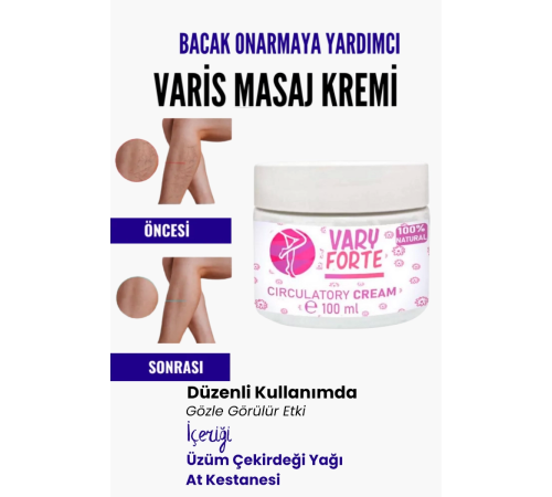Var.is Bölgesi Için Bacak Onarmaya Yardımcı Ve Besleyici Varyforte Masaj Kremi 100 ml Var.is Bölgesi Için Bacak Onarmaya Yardımcı Ve Besleyici Varyforte Masaj Kremi 100 ml