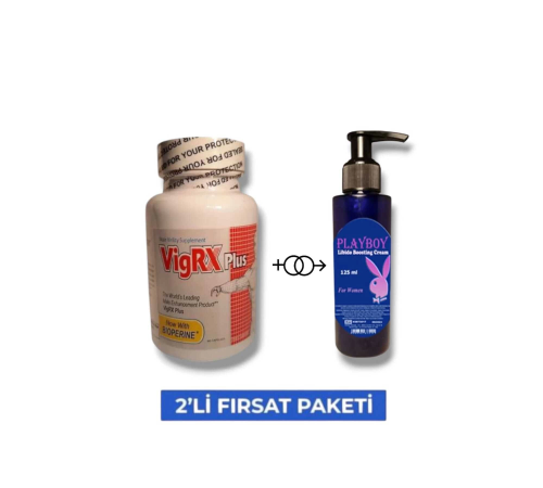 Vigrx Erkek Performansı Arttıran 60'lı Takviye + Etkili  İstekli Arttırıcı Krem 125 ML
