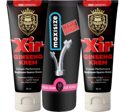 Etkili Sertleştiricili Cream 2 Adet Erkeğe Özel Karışım 3 Özellikli Krem 50 ml + Yanında 1 Ad Maxisize Erkeğe Özel 50 ml Krem Etkili Sertleştiricili Cream 2 Adet Erkeğe Özel Karışım 3 Özellikli Krem 50 ml + Yanında 1 Ad Maxisize Erkeğe Özel 50 ml Krem