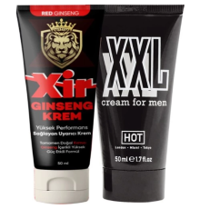 Etkili Sertleştiricili Cream Erkeğe Özel Karışım 3özellikli Krem 50 ml + Hotxxl Erkeğe Özel Boyutlandırıcı 50 ml Krem
