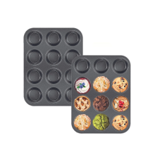 2'Lİ SET Muffin Kalıbı 12li Fırın Mini Kek Browni Kekstra Kalıbı Cupcake Kapsülü