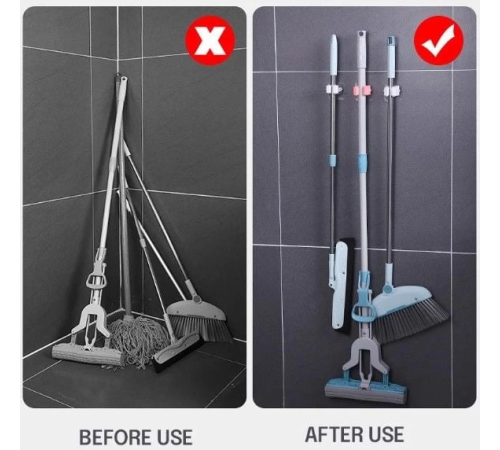 Yapışkanlı Pratik Mop Tutucu 4 Adet Beyaz Yapışkanlı Pratik Mop Tutucu 4 Adet Beyaz