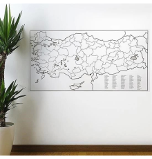 Yazılabilir Türkiye Haritası Manyetik Duvar Stickerı 110 x 56 cm