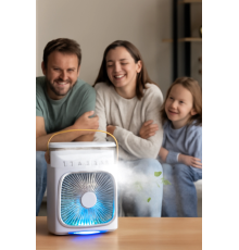 Yeni Işıklı 600ml 5 Spreyli Vantilatör Buzlu Buharlı Mini Klima Fan