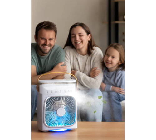 Yeni Işıklı 600ml 5 Spreyli Vantilatör Buzlu Buharlı Mini Klima Fan