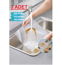 ( 3 ADET ) Çok Amaçlı Pratik Kaydırmaz 45 Cm X 3 Metre Raf Örtüsü (Mutfak-Dolap içi-Buzdolabı )