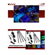 4 Parçalı Uzaktan Kumandalı Ayak Altı Aydınlatma 12 Led Çok Renkli Müzikli Araba Ledi