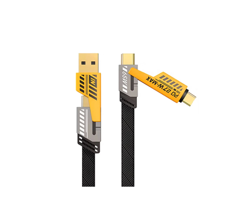 4in1 Type-c 65W to USB-A + Type-c to Lightning 27W Hızlı Şarj Kablosu SİYAH 4in1 Type-c 65W to USB-A + Type-c to Lightning 27W Hızlı Şarj Kablosu SİYAH