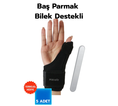Baş Parmak Ve Bilek Destekli El Bilekliği Metal Atel De Quarvein 5 Termojelli Paket