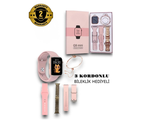 G9 Mini Gold Yetişkin 41MM Kadın Akıllı Saat G9 Mini Gold Yetişkin 41MM Kadın Akıllı Saat