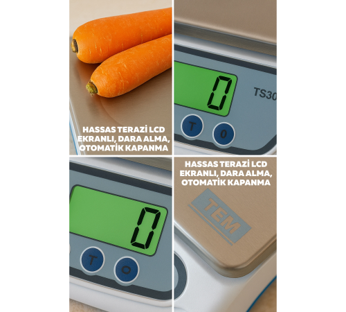 LCD Ekranlı Hassas Terazi Otomatik Kapanma, Dara Alma Fonksiyonlu Dijital Ölçüm Cihazı