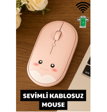 Kablosuz Sevimli Tatlı Wireless Sessiz Silent Mouse Fare 1600 DPI 2.4 Ghz Taşınabilir Portatif