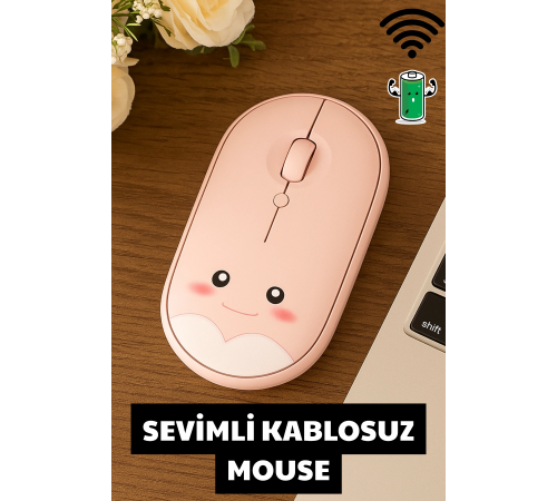 Kablosuz Sevimli Tatlı Wireless Sessiz Silent Mouse Fare 1600 DPI 2.4 Ghz Taşınabilir Portatif Kablosuz Sevimli Tatlı Wireless Sessiz Silent Mouse Fare 1600 DPI 2.4 Ghz Taşınabilir Portatif