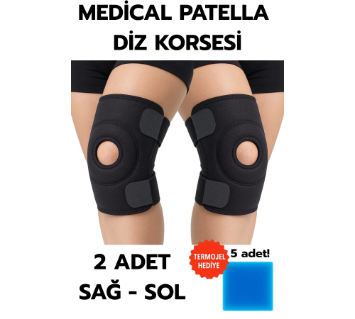 Medical Patella Destekli Diz Korsesi İkili Sağ Sol Çapraz Bağ Menisküs Ağrısı Için Sporcu Dizlik Medical Patella Destekli Diz Korsesi İkili Sağ Sol Çapraz Bağ Menisküs Ağrısı Için Sporcu Dizlik
