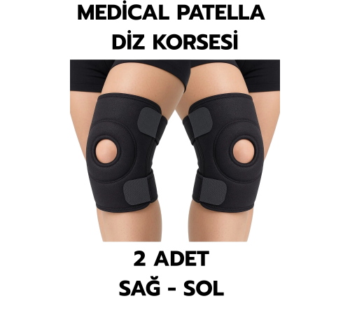 Medical Patella Destekli Diz Korsesi İkili Sağ Sol Çapraz Bağ Menisküs Ağrısı Için Sporcu Dizlik