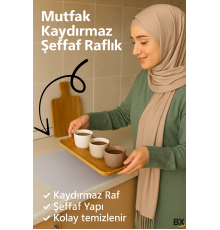 Mutfak Dolabı Çekmece Kaydırmaz Raf Örtüsü Şeffaf, Suya Dayanıklı, Kesilebilir Pvc 45x300 Cm