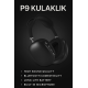 P9 Bluetooth 5.0 Kablosuz Siyah Kulaklık Mikrofonlu Uzun Pil Yüksek Bass ANC