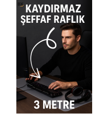 Şeffaf Kaydırmaz Raflık 45x300 Cm Dolap İçi, Çekmece ve Buzdolabı İçin Koruyucu EVA Pvc Örtü