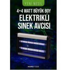 Sinek Öldürücü 4+4W UV Işıklı Büyük Boy Elektrikli Sinek Avcısı Sessiz ve Etkili Böcek Öldürücü Ciha