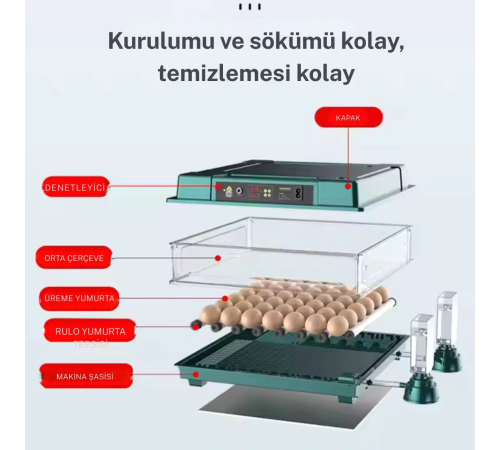 Slim Model 130 Yumurtalık Tam Otomatik Kuluçka Makinesi Gün Sayaçlı Yedek Motorlu Slim Model 130 Yumurtalık Tam Otomatik Kuluçka Makinesi Gün Sayaçlı Yedek Motorlu
