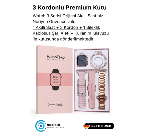 Yeni Nesil 3 Kordonlu Kadın Akıllı Saat Spor Ve Sağlık Sensörlü Watch 9 Series Tasarım Saat Pembe Yeni Nesil 3 Kordonlu Kadın Akıllı Saat Spor Ve Sağlık Sensörlü Watch 9 Series Tasarım Saat Pembe