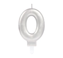 0 Rakam Mum Gümüş Renk