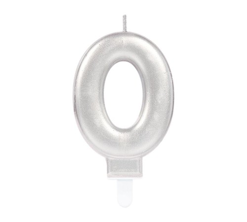 0 Rakam Mum Gümüş Renk