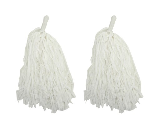 1 Çift ( 2 Adet ) Beyaz Renk 23 Nisan Gösteri Ponponu