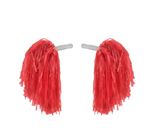 1 Çift ( 2 Adet ) Kırmızı Renk 23 Nisan Gösteri Ponponu