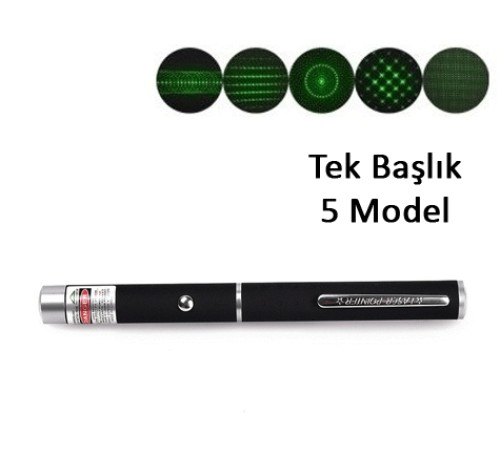 Yeşil Lazer Pointer 500 mW 15 Km Etkili (Tek Başlık 5 Model)