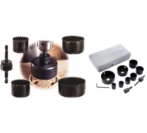 11 Parça Panç Seti Ağaç Kesme Testere Matkap Ucu Takımı Alçıpan Tavan Kesme