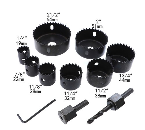 11 Parça Panç Seti Ağaç Kesme Testere Matkap Ucu Takımı Alçıpan Tavan Kesme