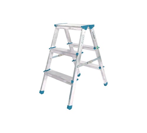 ÇİFT BASAMAKLI ALÜMİNYUM METAL MERDİVEN YÜKSEKLİK 69CM BAŞ GENİŞLİK 8CM