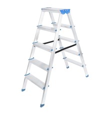 ÇİFT BASAMAKLI ALÜMİNYUM METAL MERDİVEN YÜKSEKLİK 115CM BAŞ GENİŞLİK 8CM