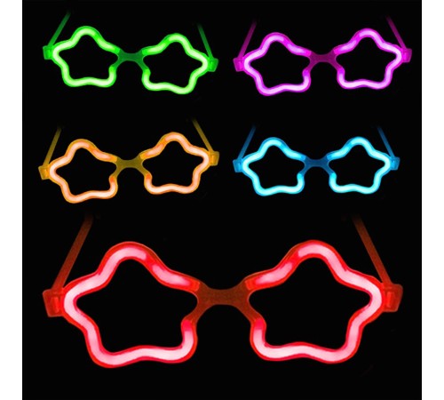 12 Adet Yıldız Glow Gözlük – Glow Partisi ve Etkinlik İçin