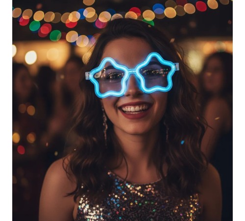 12 Adet Yıldız Glow Gözlük – Glow Partisi ve Etkinlik İçin