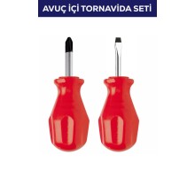 2'li Avuç Içi Tornavida Seti Düz Yıldız