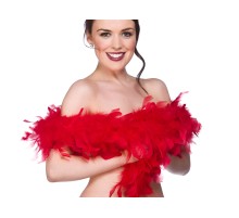 2 Metre Boa Tüy Otriş - Kırmızı