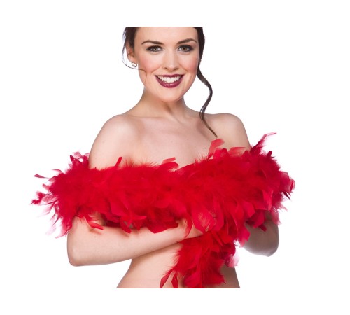 2 Metre Boa Tüy Otriş - Kırmızı