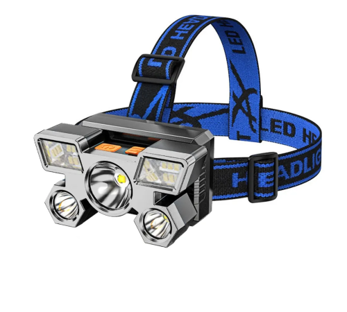 212 Model Şarjlı 5 Led 4 Modlu Cob Led Avcı Balıkçı Kamp Süper Kafa Lambası