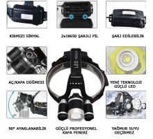 3 Başlıklı Şarjlı Kafa Feneri Wt-256