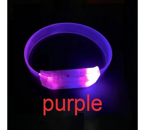 3 Modlu Pilli LED Işıklı Esnek Parti Bilekliği Mor