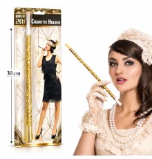 30 cm Altın Gold Payetli Sigara Tutacağı – 1920’ler Gatsby Parti Aksesuarı