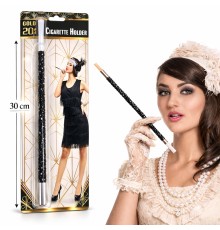30 cm Siyah Payetli Sigara Tutacağı – 1920’ler Gatsby Parti Aksesuarı